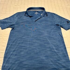 Adidas Men's Striped Blue Golf Polo Shirt